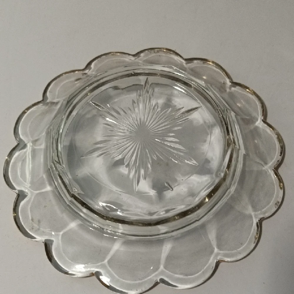 Vintage EAPG Hand Painted Cheese/ Butter Dome